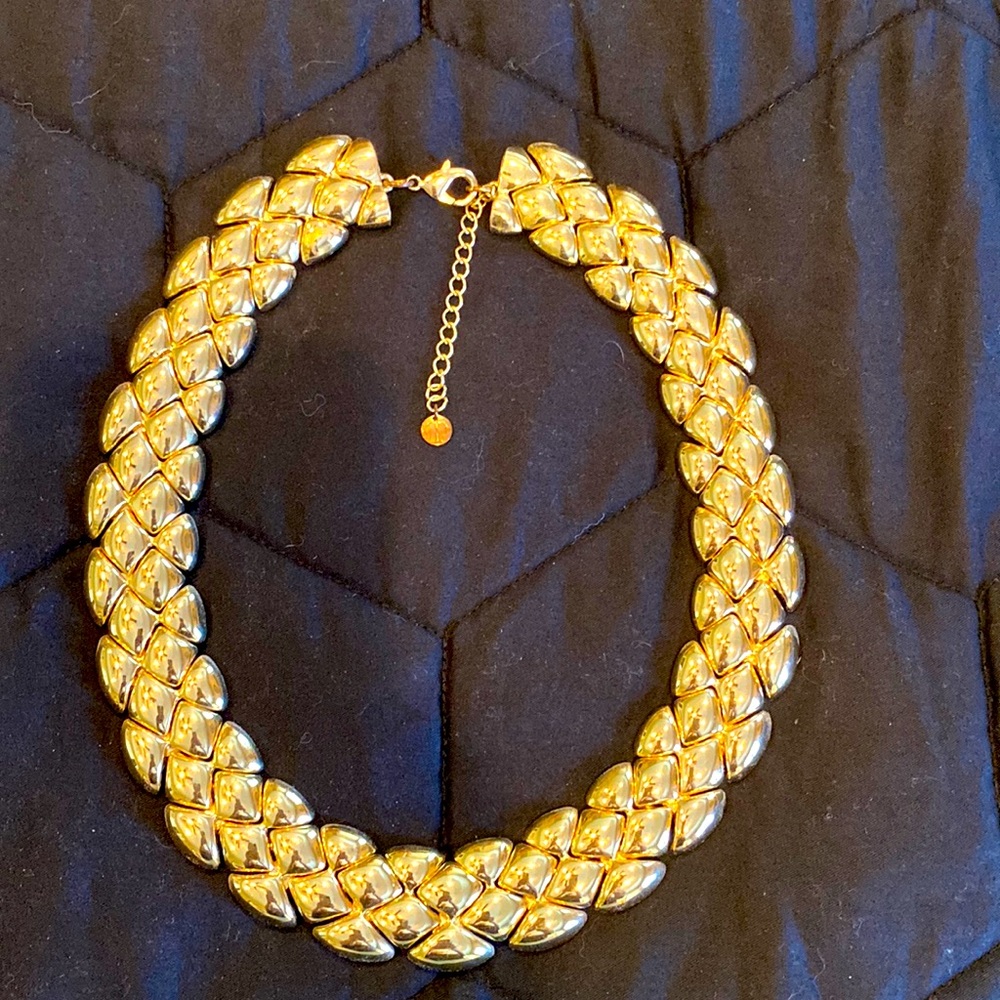 Talbots Gold Link Statement Necklace